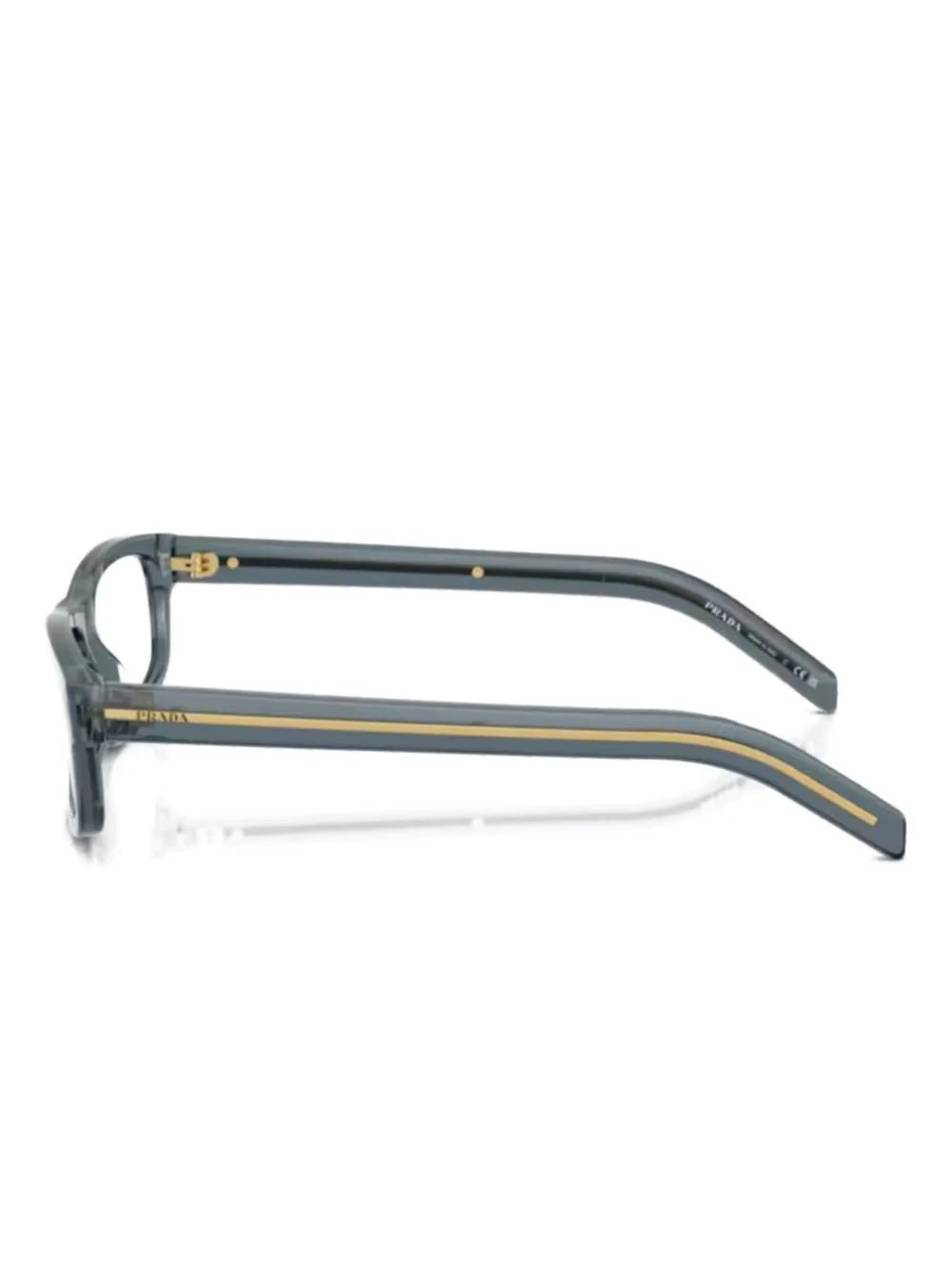 Prada Eyewear Bril met rechthoekig montuur Blauw