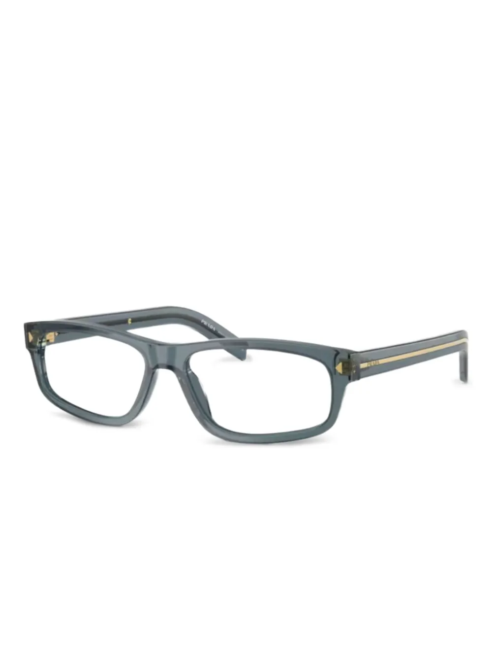 Prada Eyewear Bril met rechthoekig montuur Blauw