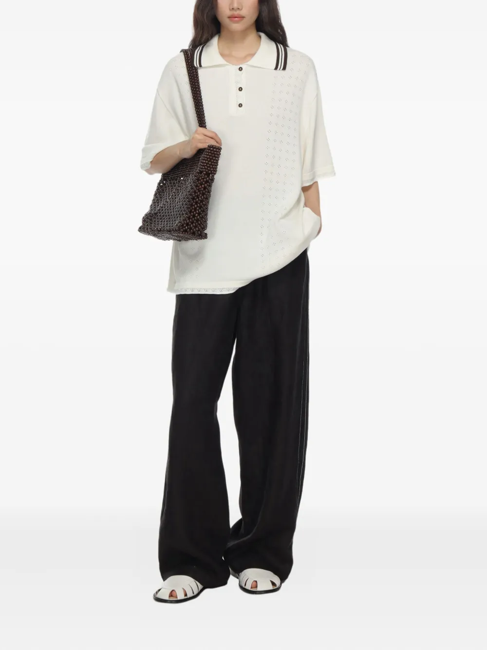 Cordera linen trousers - Zwart