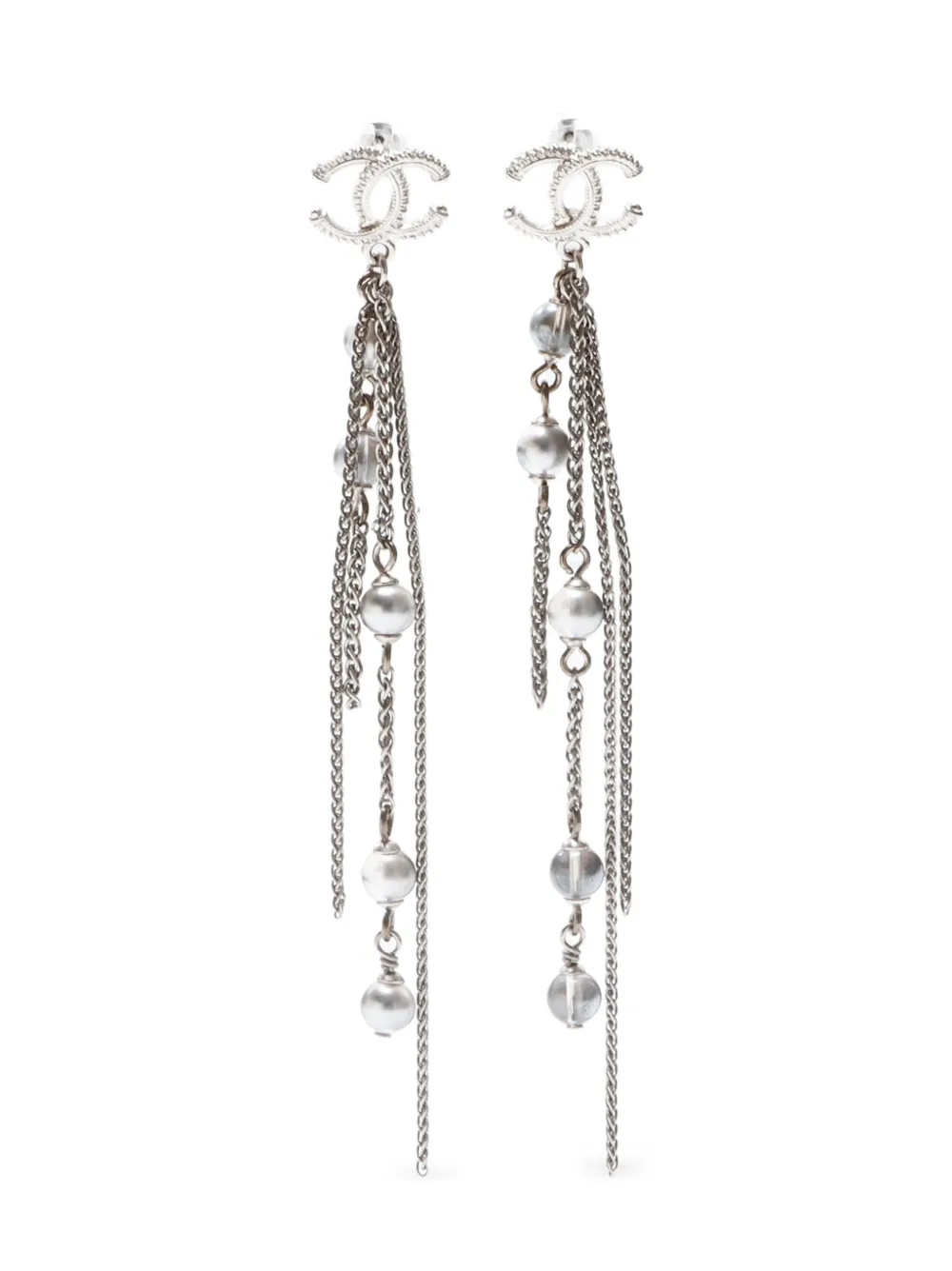 CHANEL Pre-Owned 2016 CC-logo earrings | Silver | Image 1
