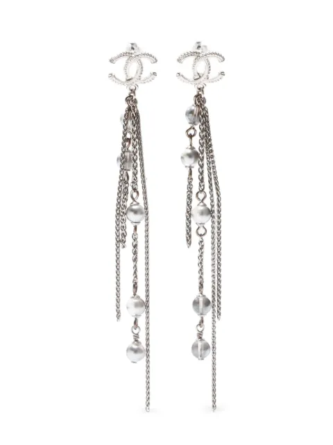 CHANEL Pre-Owned aretes con logo CC 2016