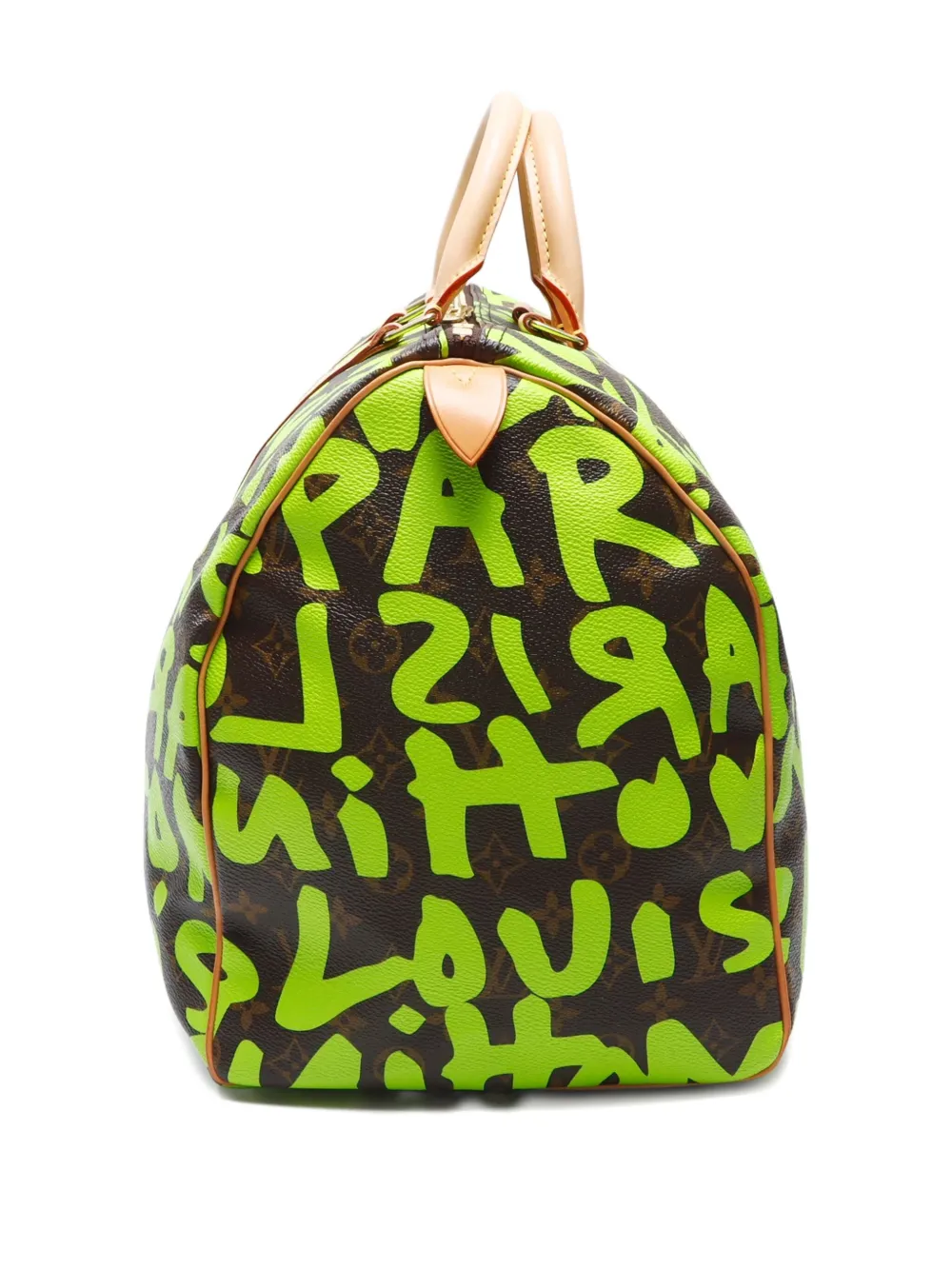Pre-owned Louis Vuitton 2009 Monogram Graffiti Keepall 50 Travel Bag In Green
