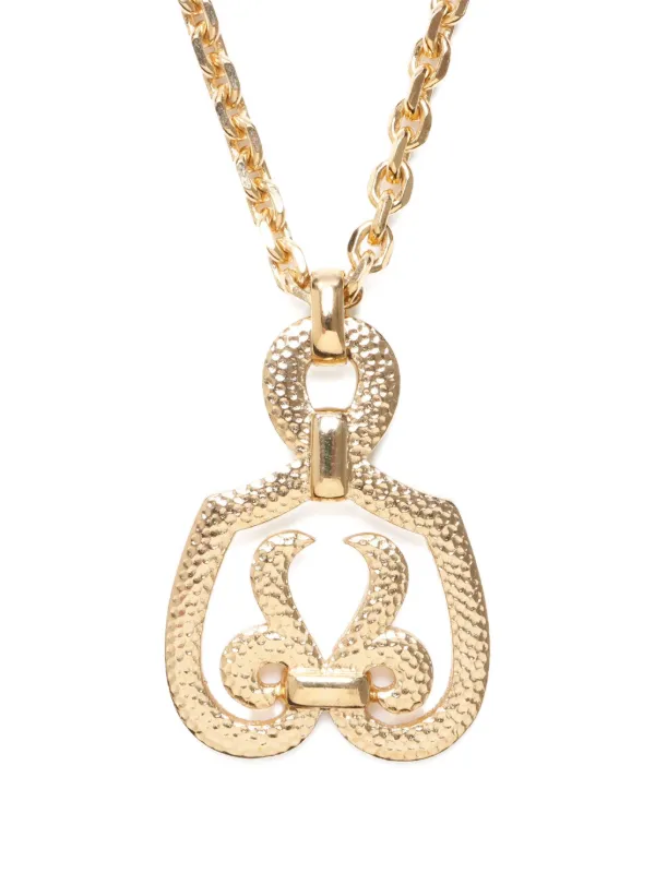 ［未使用］Dior リボンモチーフ ネックレス Dロゴリボンモチーフネックレス シルバー ヴィンテージ