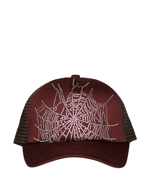 SP5DER rhinestone-embellished trucker hat