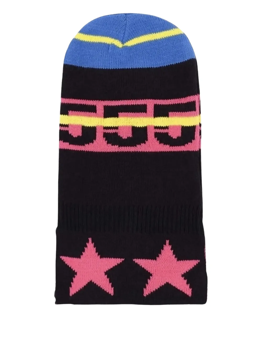 SP5DER star-motif knitted balaclava - Zwart