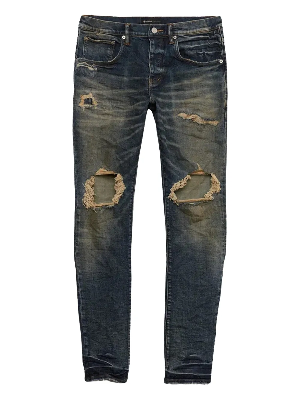 Purple Brand Gerafelde jeans Blauw