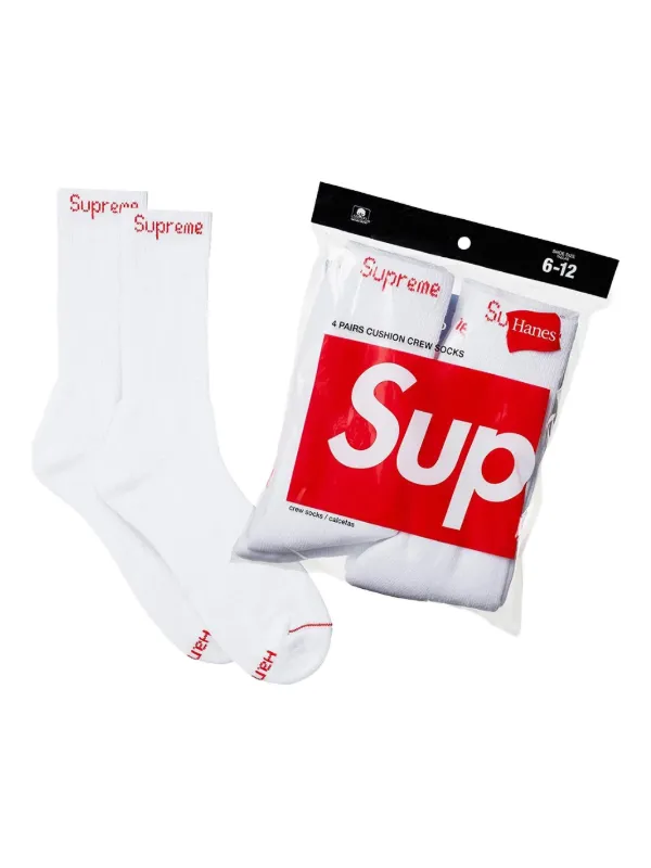 Supreme x Hanes Crew Socks (pack Of four) | White | FARFETCH