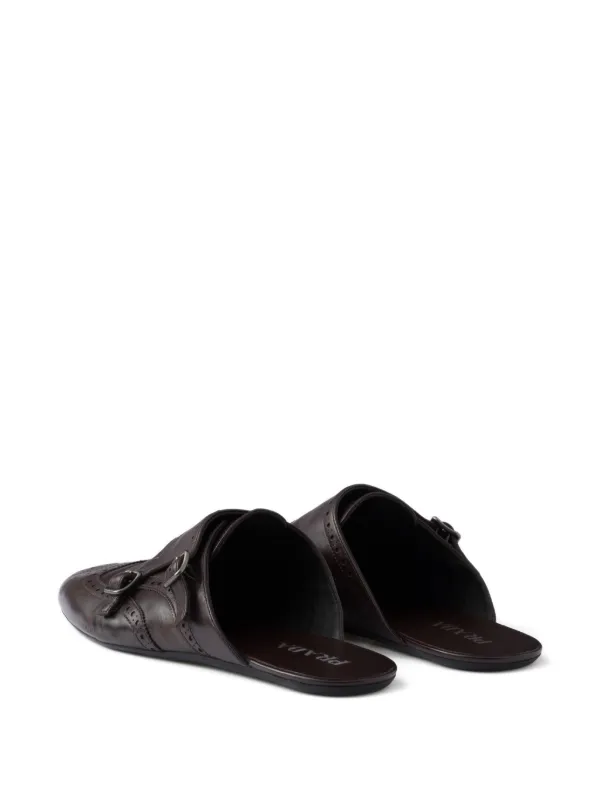 Prada Mule De Couro | Marrom | FARFETCH BR