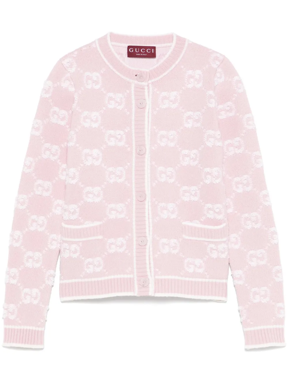 Gucci logo-jacquard cardigan Roze