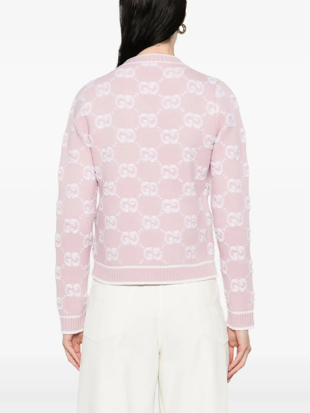 Gucci logo-jacquard cardigan Roze
