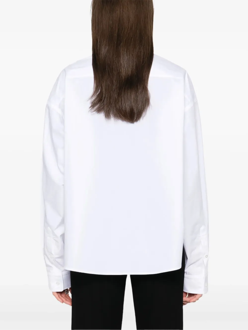 Balenciaga logo-embroidered shirt Wit