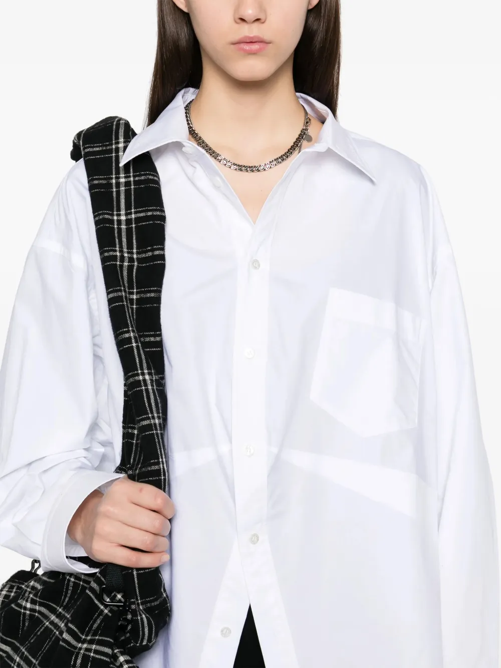 Balenciaga logo-embroidered shirt Wit