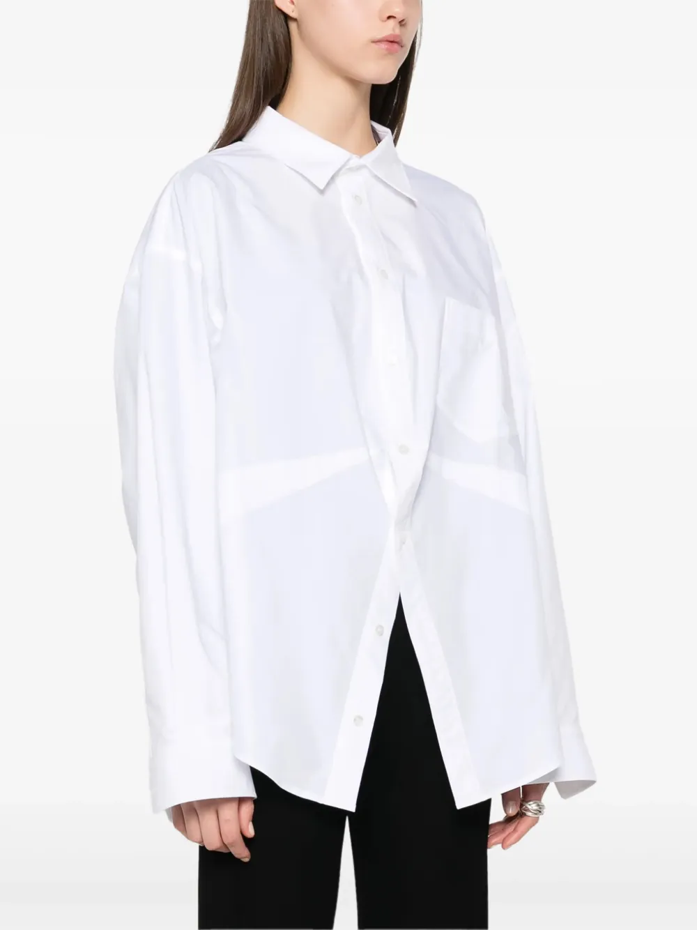 Balenciaga logo-embroidered shirt Wit