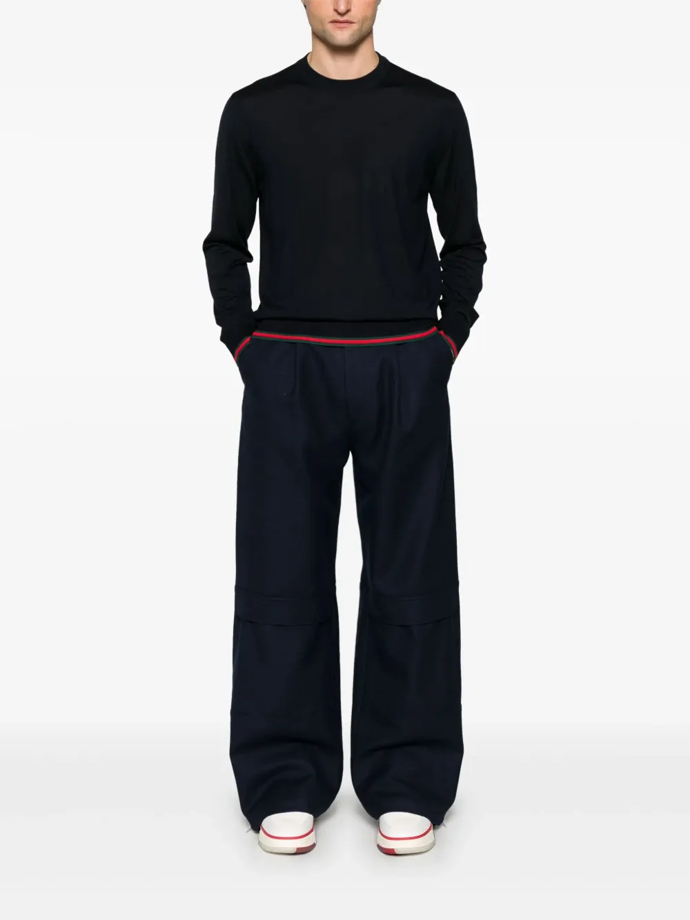 Gucci Wollen trui met Web-afwerking - Blauw