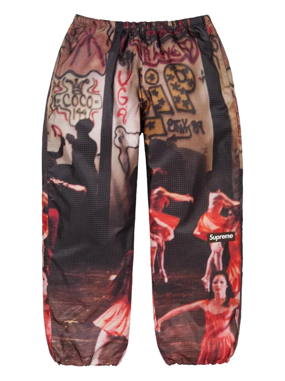 Supreme pantalon de jogging à design réfléchissant | marron | Image 1