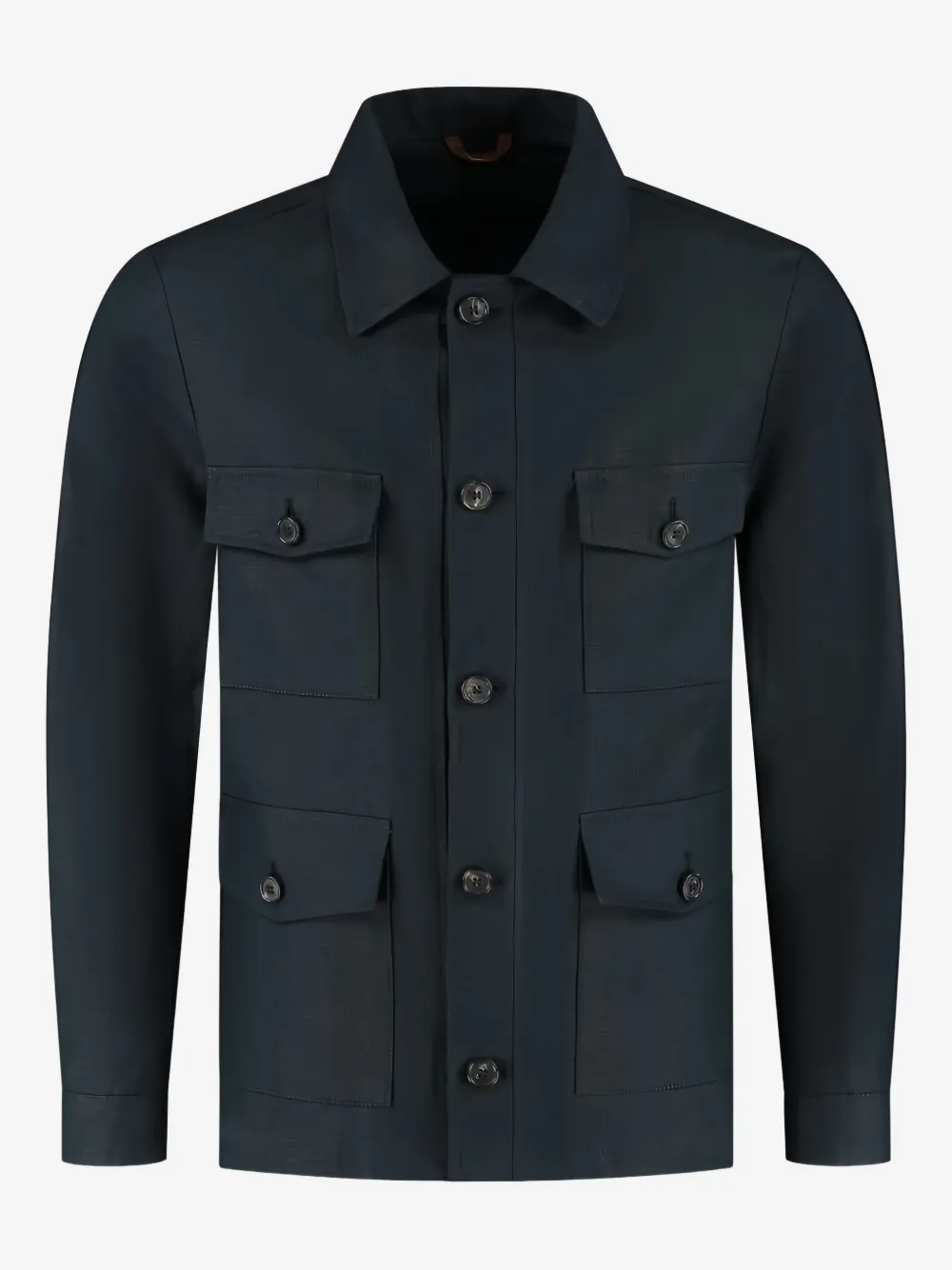 Luigi Borrelli button-fastening flap-pocket overshirt | Blue | Image 1