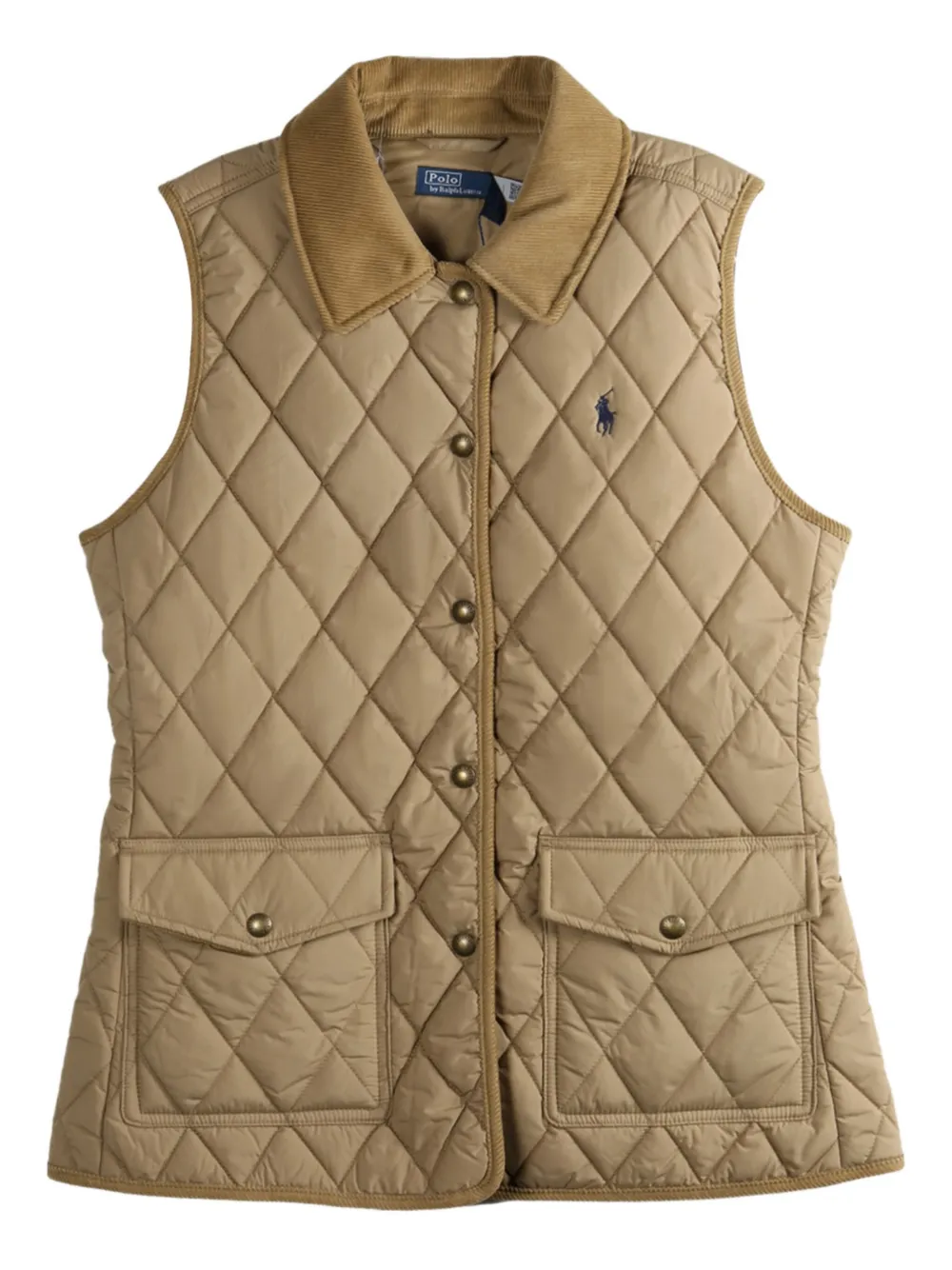 Polo Ralph Lauren Bodywarmer met diamantvormige zak Beige