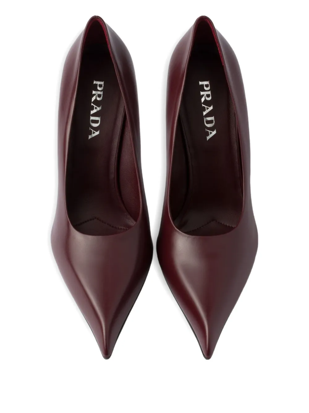 Prada 85 mm leren pumps Rood