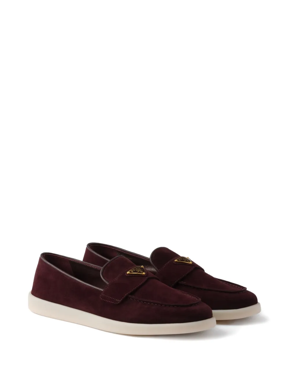 Prada suede loafers Red