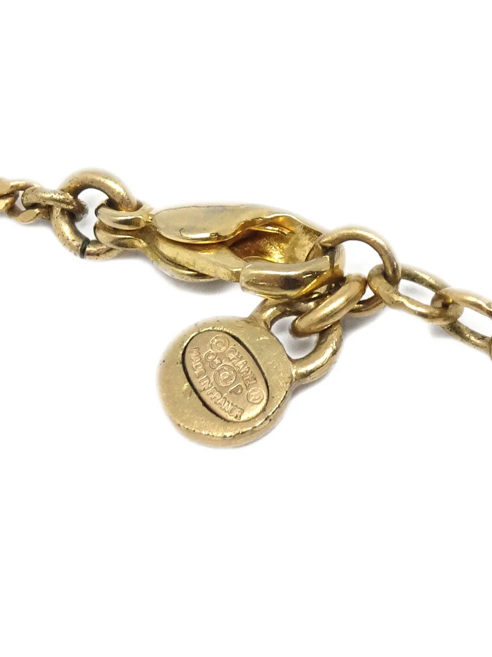 Pre-owned Chanel 2003 Cc-charm Necklace In Gold