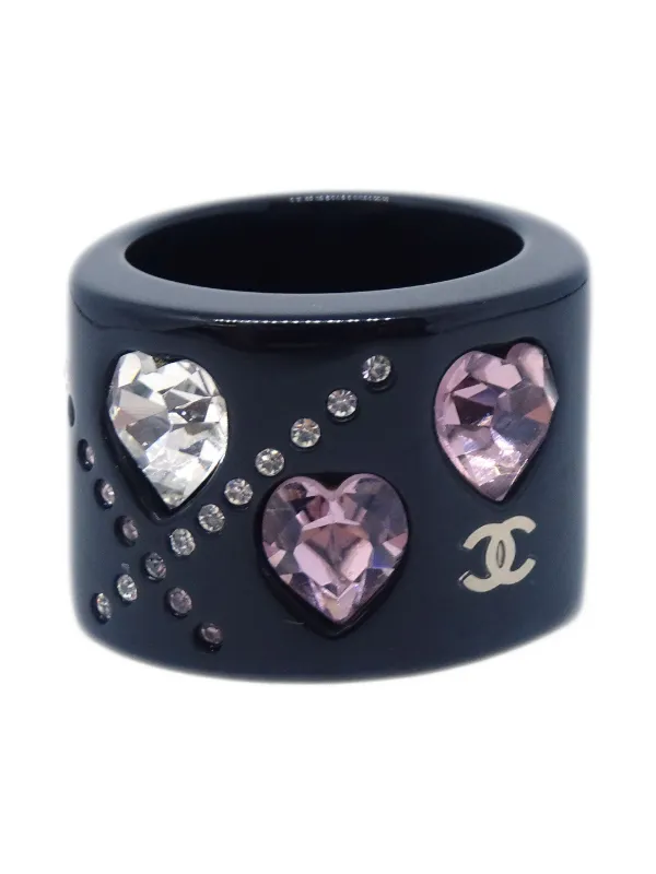CHANEL Pre-Owned 2004 クリスタル リング | ブラック | FARFETCH JP