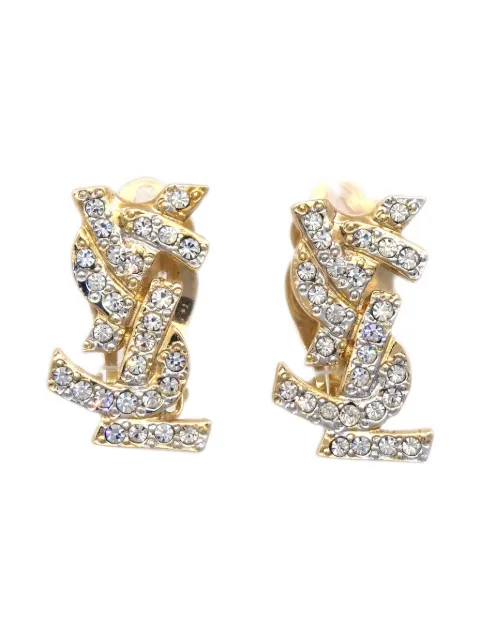 Saint Laurent Pre-Owned 1990-2000s crystal-embellished earrings