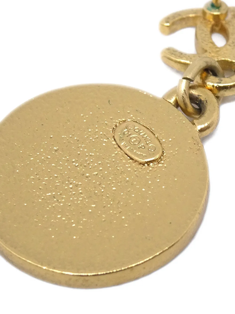 Pre-owned Chanel 2001 Star-engraved Pendant Earrings