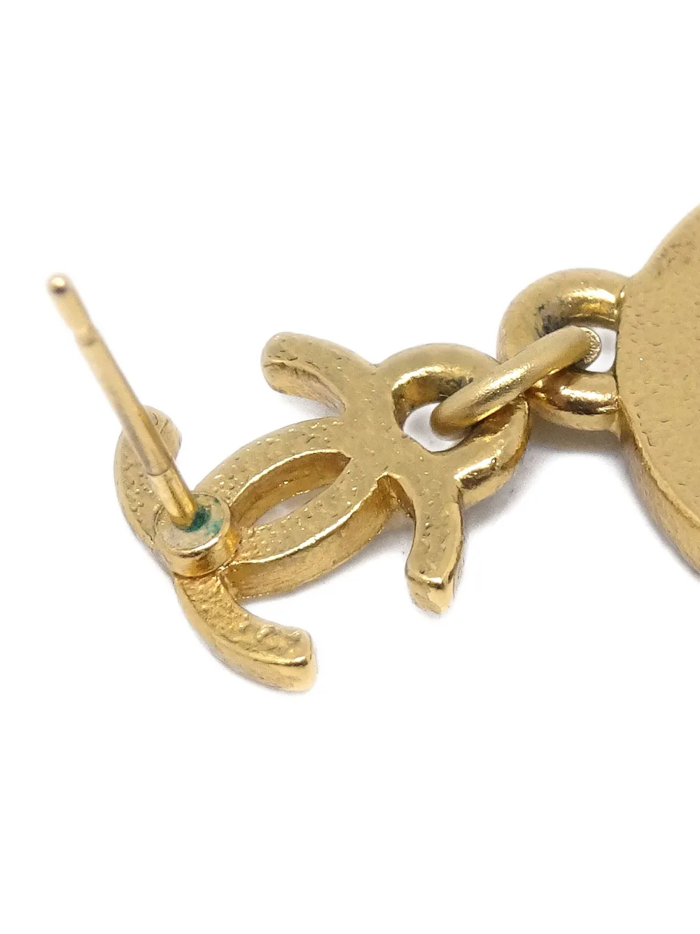 Pre-owned Chanel 2001 Star-engraved Pendant Earrings