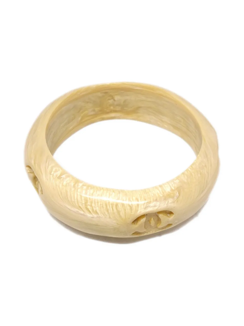 Pre-owned Chanel 1996 Cc-debossed Bangle Bracelet