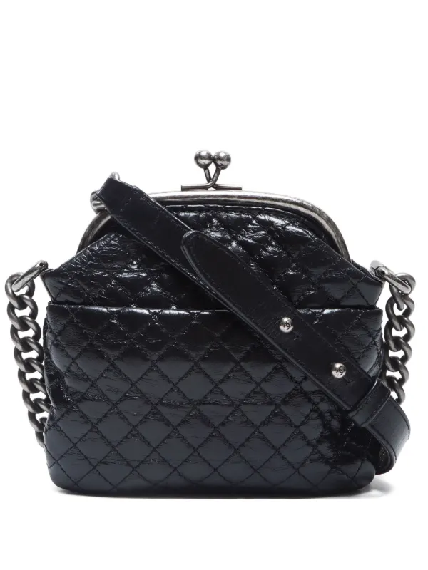 CHANEL 黒 キルティング レザーバッグ CHANEL Pre-Owned 2015-2016 キルティング ショルダーバッグ