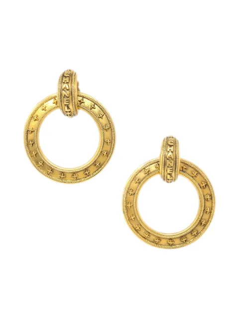 CHANEL Pre-Owned 1990-2000s logo-engraved clip-on earrings