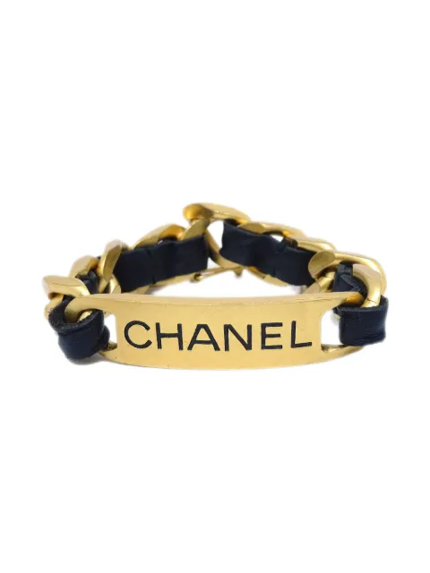 CHANEL Pre-Owned 1995 logo-debossed bracelet