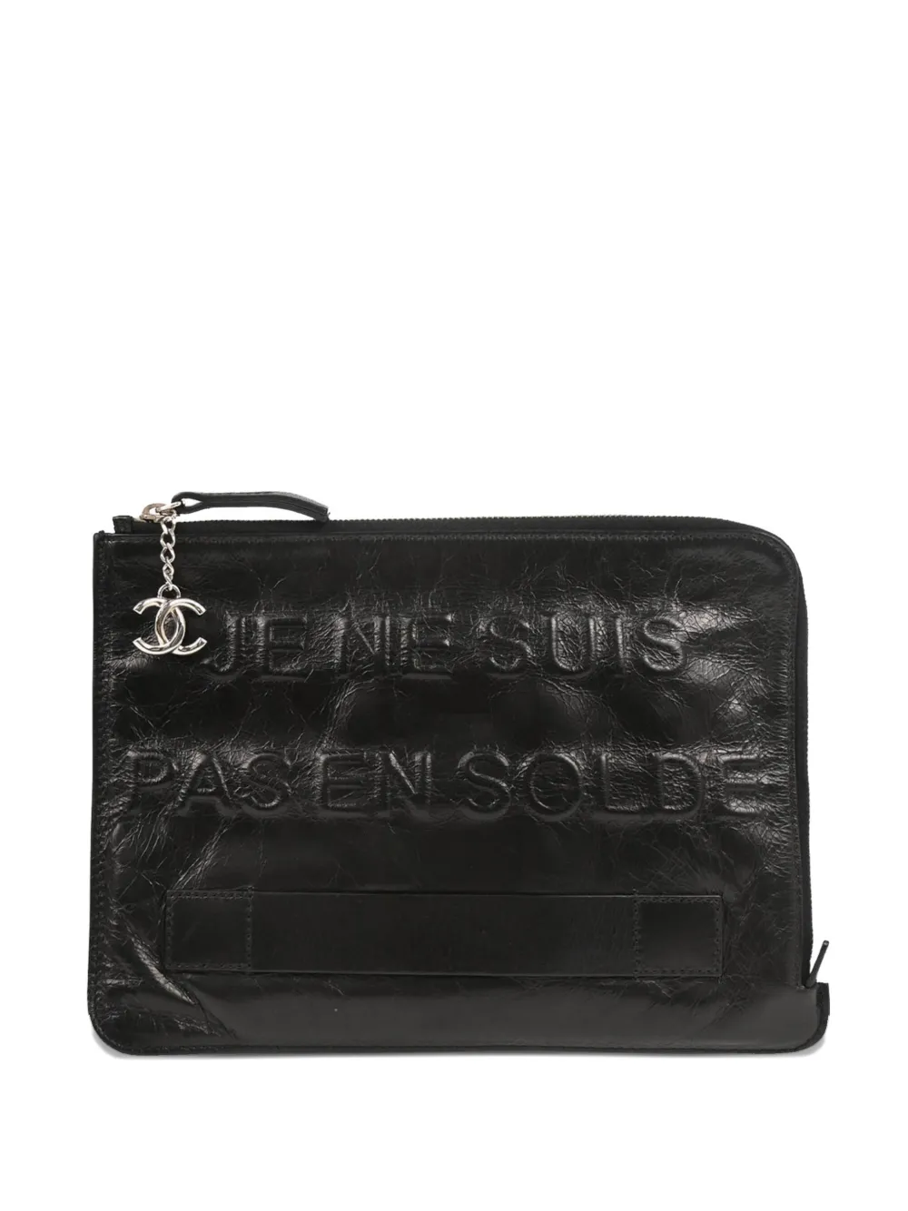 CHANEL Pre-Owned 2014 Je Ne Suis Pas En Solde クラッチバッグ - ブラック CHANEL Pre-Owned 2014 Je Ne Suis Pas En Solde クラッチバッグ - ブラック