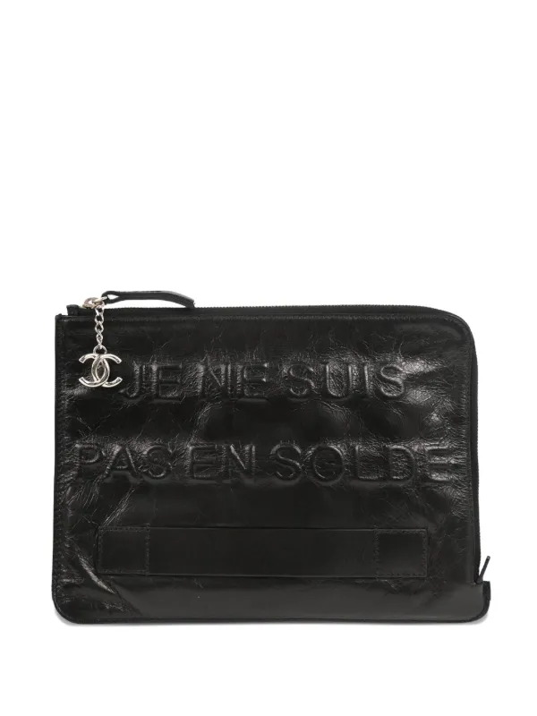 CHANEL Pre-Owned Pochette Je Ne Suis Pas En Solde (2014) Noir