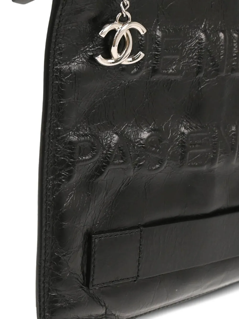 Pre-owned Chanel 2014 Je Ne Suis Pas En Solde Clutch Bag In Black