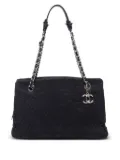 CHANEL Pre-Owned 2012 camellia canvas shoulder bag - Black