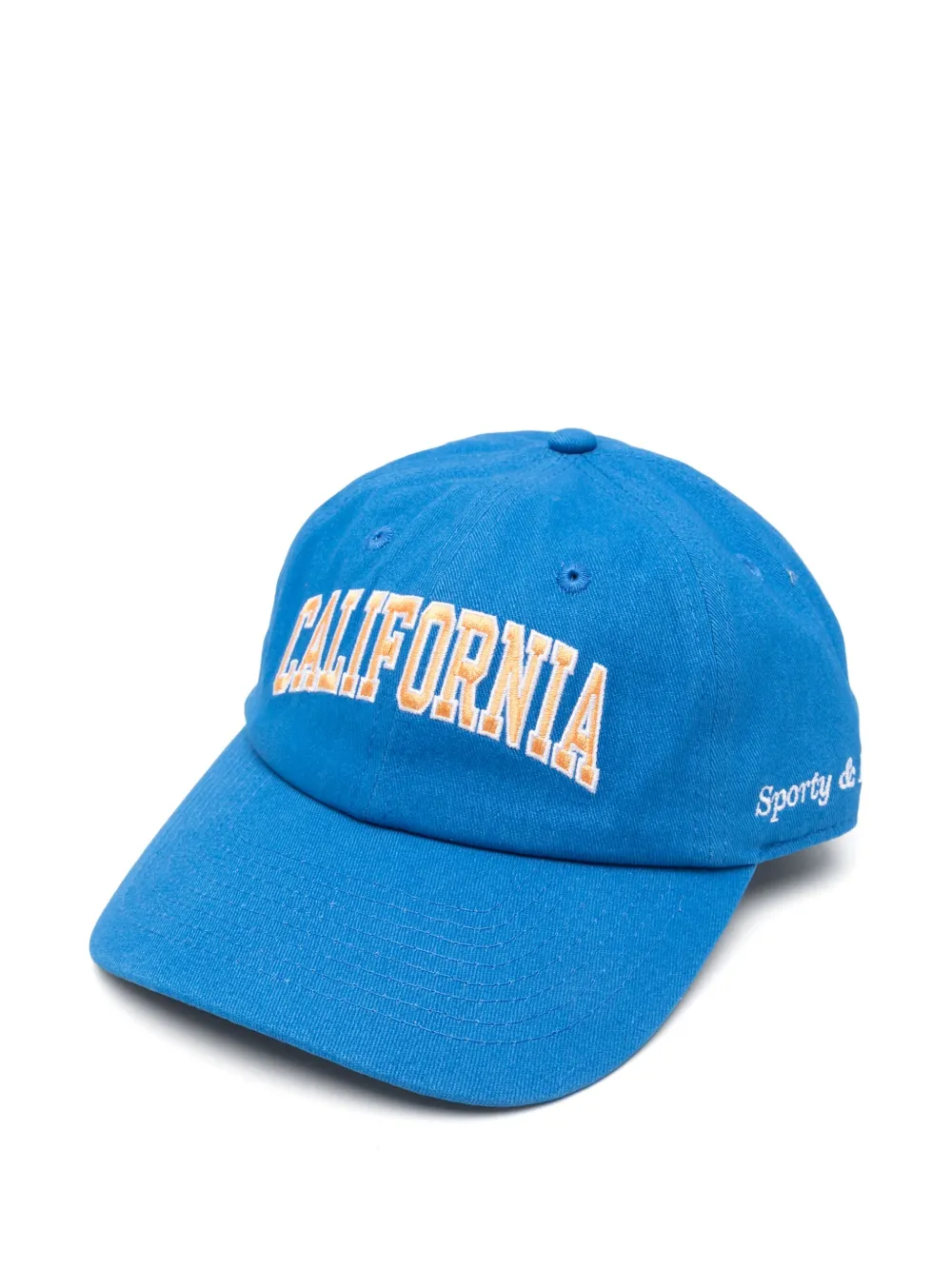 Sporty & Rich Katoenen honkbalpet met geborduurd logo Blauw