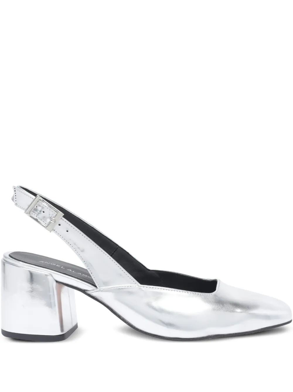 ANGEL ALARCON 60mm leather heeled pumps Silver