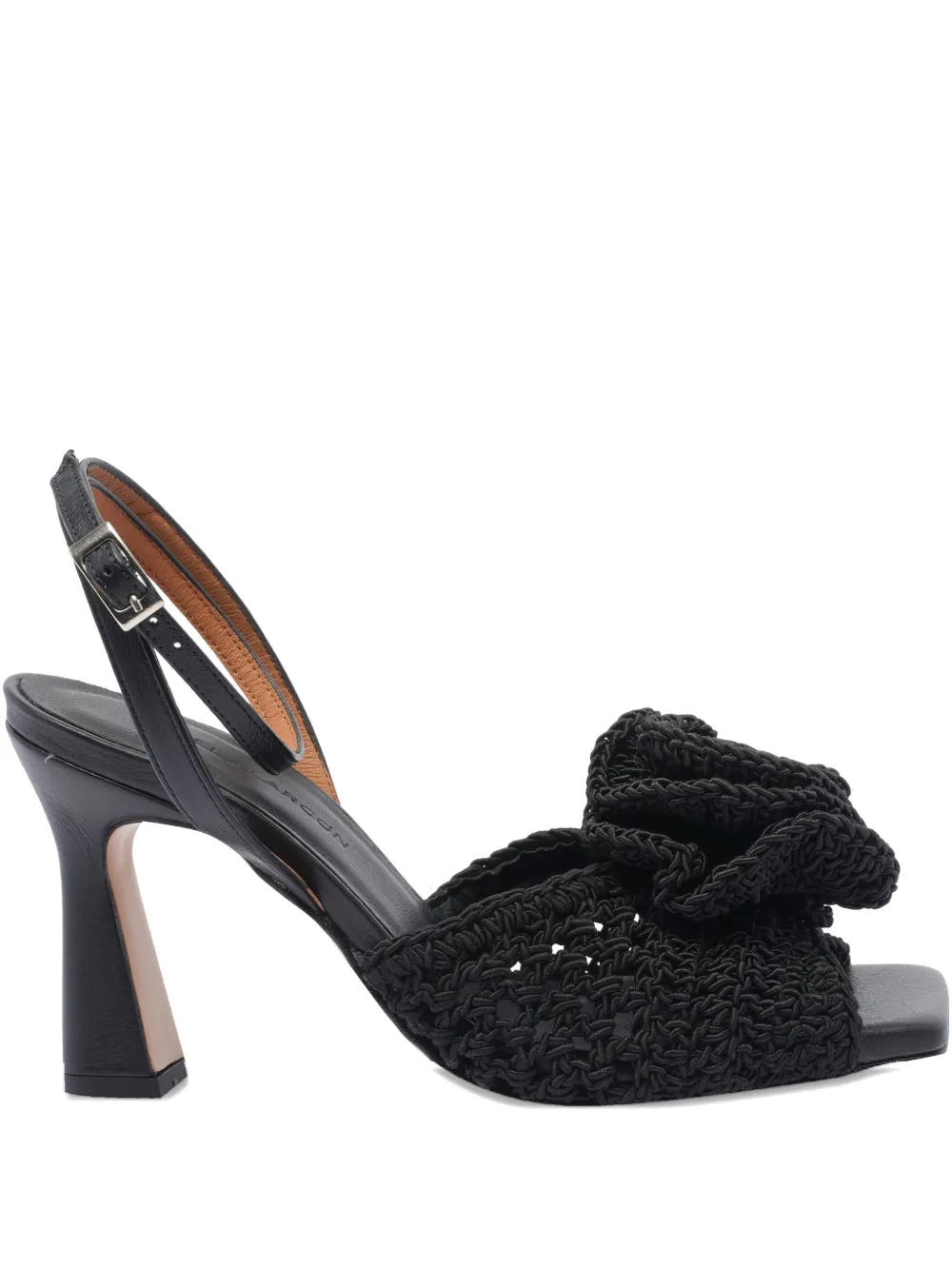 ANGEL ALARCON 90mm leather sandals Black