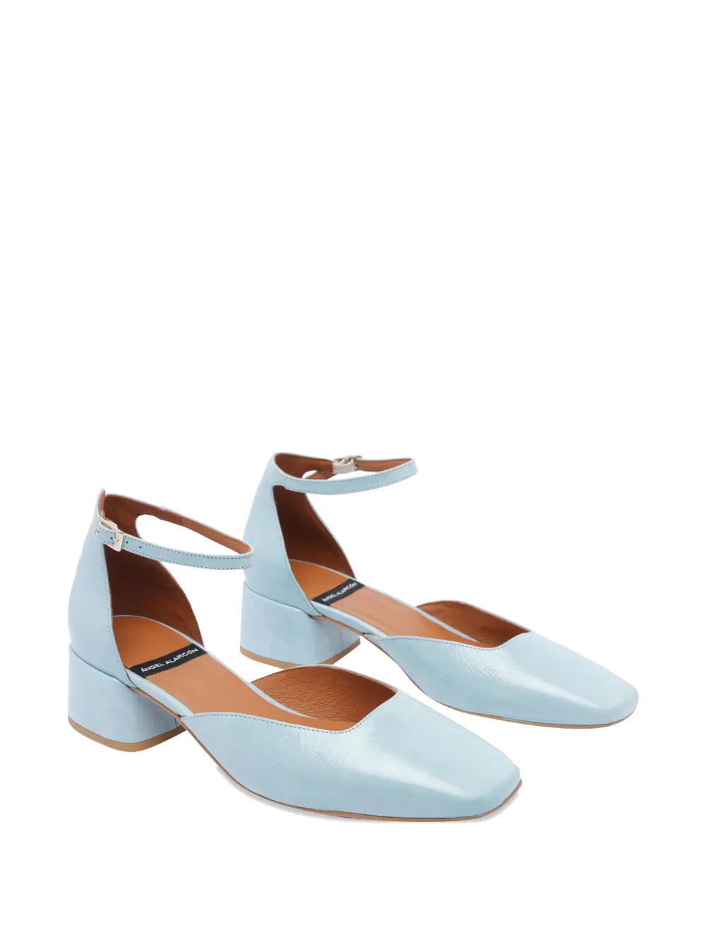 ANGEL ALARCON 45mm leather heeled pumps Blue