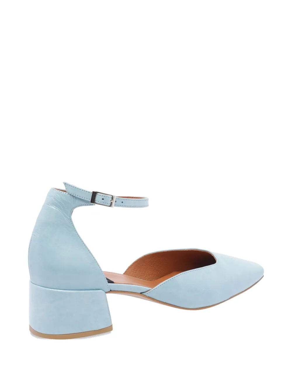 ANGEL ALARCON 45mm leather heeled pumps Blue