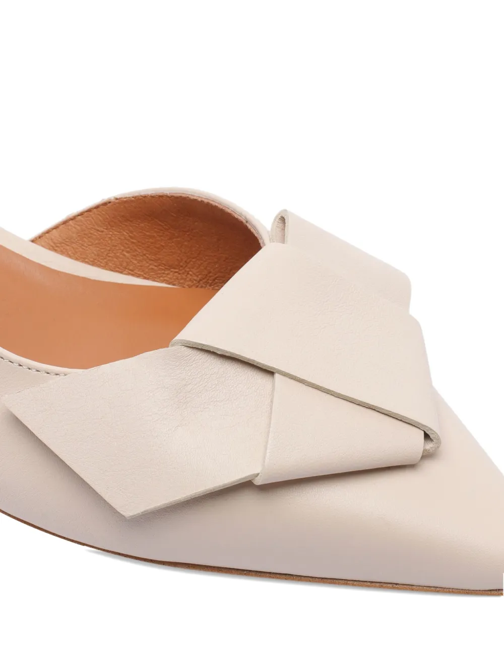 ANGEL ALARCON 30mm leather heeled pumps Neutrals
