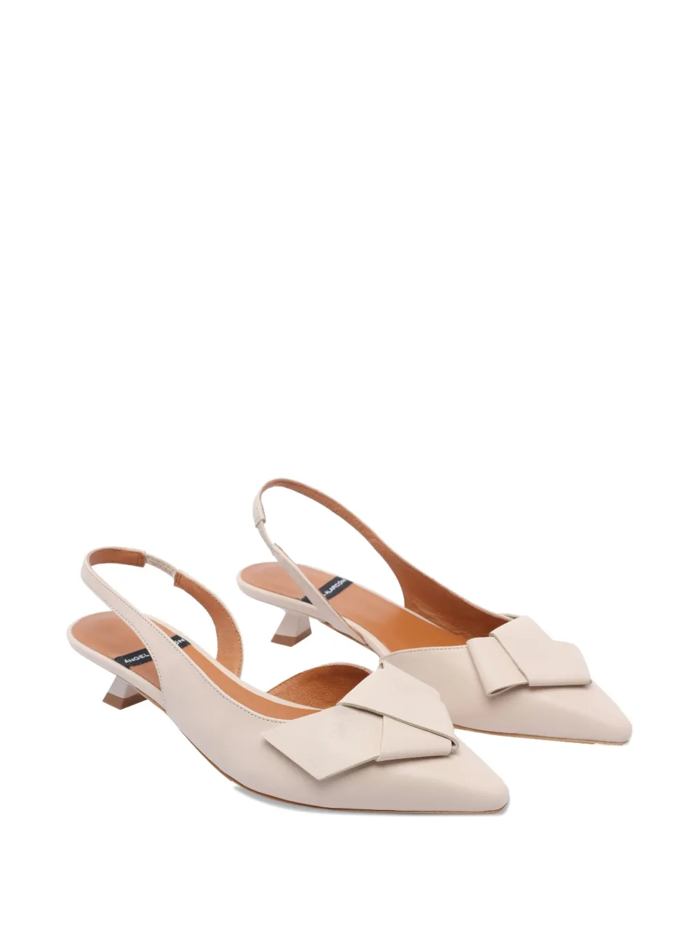 ANGEL ALARCON 30mm leather heeled pumps Neutrals