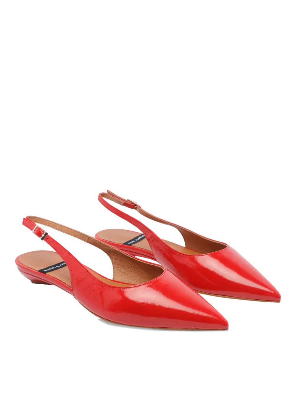Angel Alarcon Leather Flat Pumps In Red