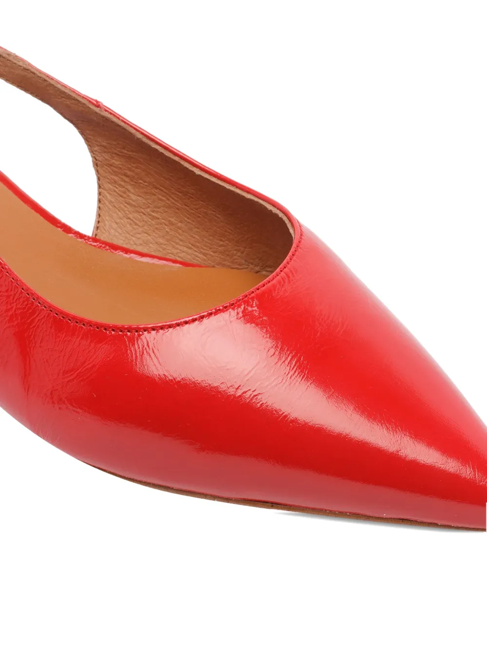 Angel Alarcon Leather Flat Pumps In Red