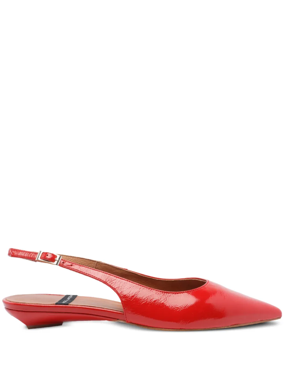 ANGEL ALARCON leather flat pumps Red