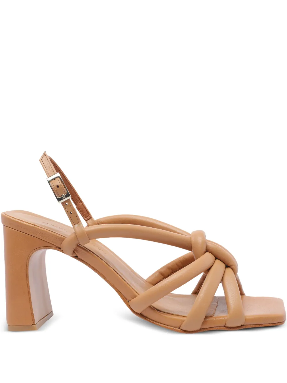 80mm leather heeled pumps