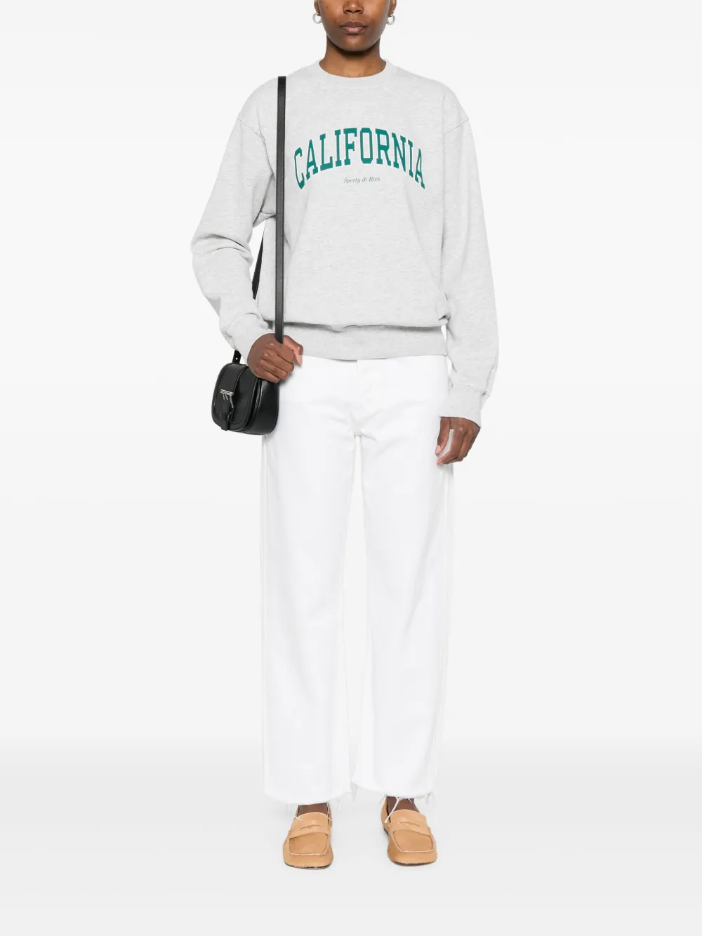 Sporty & Rich Sweater met logoprint Grijs