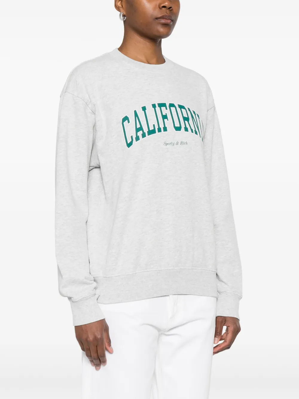 Sporty & Rich Sweater met logoprint Grijs