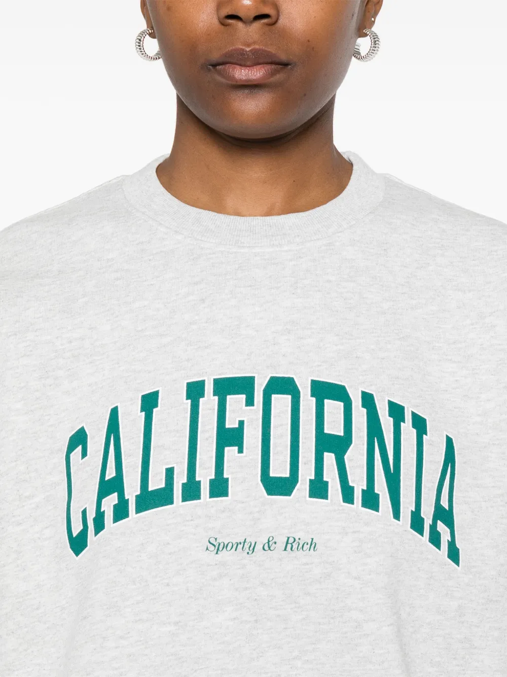 Sporty & Rich Sweater met logoprint Grijs